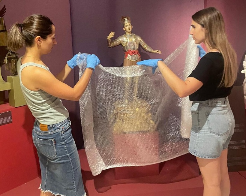 Restauraran l'escultura de Sant Jordi ‘el Xicotet’